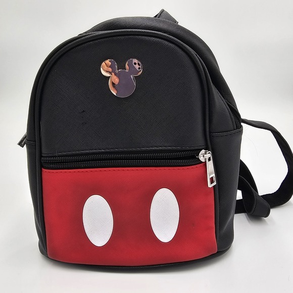 Handbags - Disney Mickey Mouse Mini Backpack by Bioworld Black Red Cosplay Park Bag‎